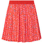 Girls Orange Pleated Skirt, 1, hi-res