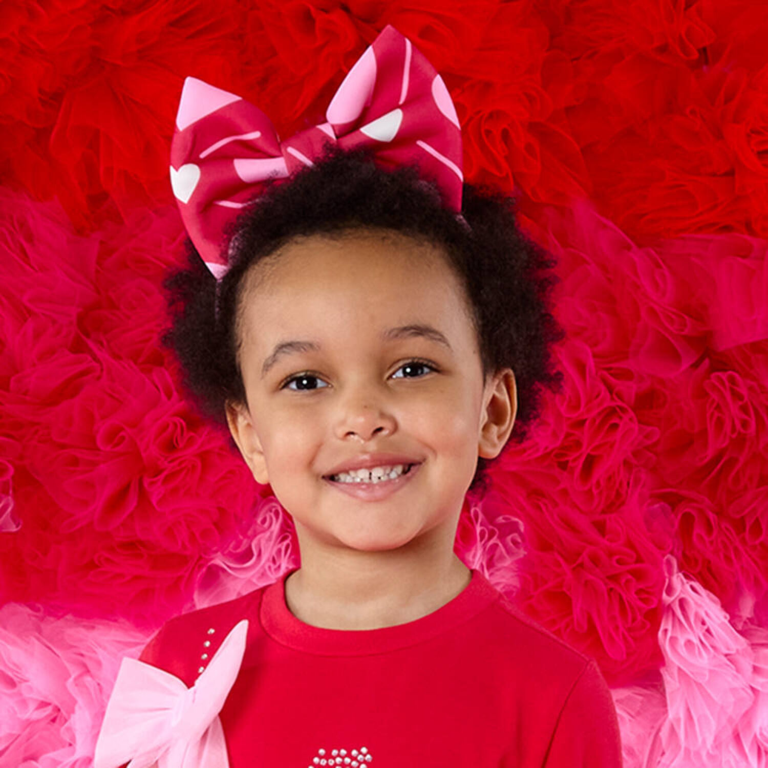Girls Red & Pink Heart Headband, 1, hi-res