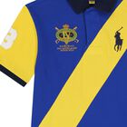 Girls Blue & Yellow Logo Polo Dress, 1, hi-res