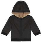 Younger Boys Black & Beige Reversible Zip Up Top, 1, hi-res