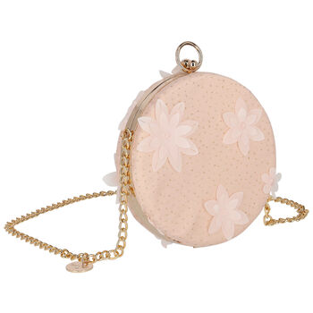 Girls Pink & Gold Floral Handbag