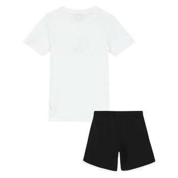 Boys White & Black Logo Pyjamas