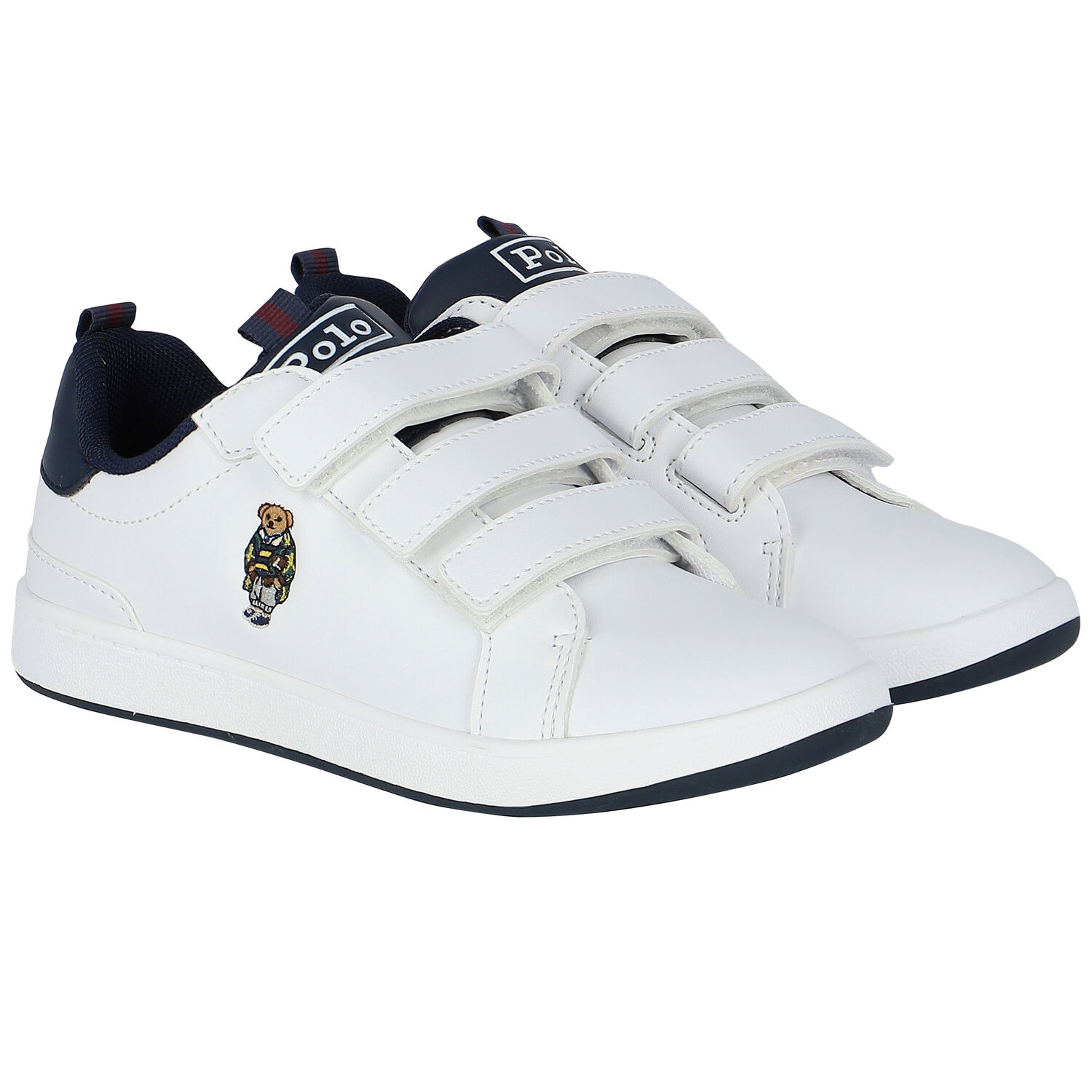 Boys White Logo Trainers, 2, hi-res image number null