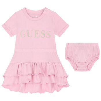 Baby Girls Pink Logo Dress Set