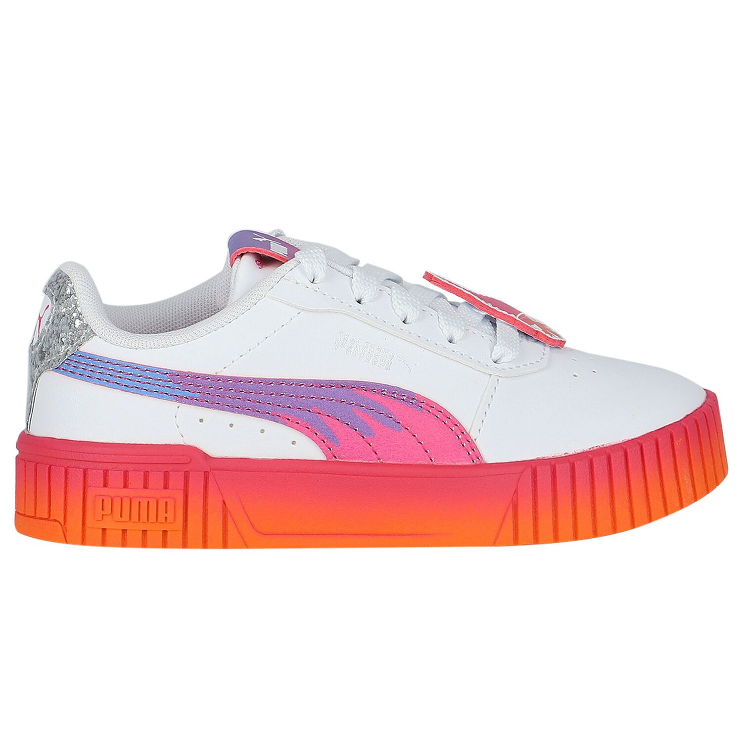 Girls White Carina Trolls Trainers, 1, hi-res image number null