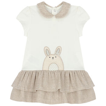 Baby Girls Ivory & Beige Dress
