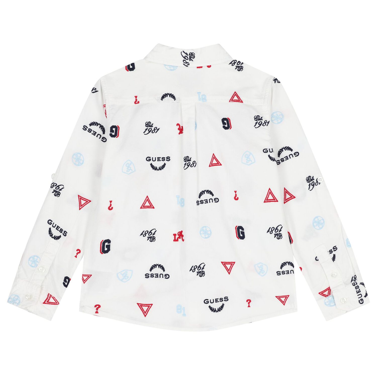 Boys White Logo Shirt, 1, hi-res image number null