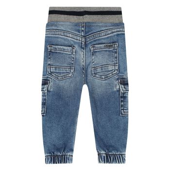 Younger Boys Blue Denim Logo Jeans