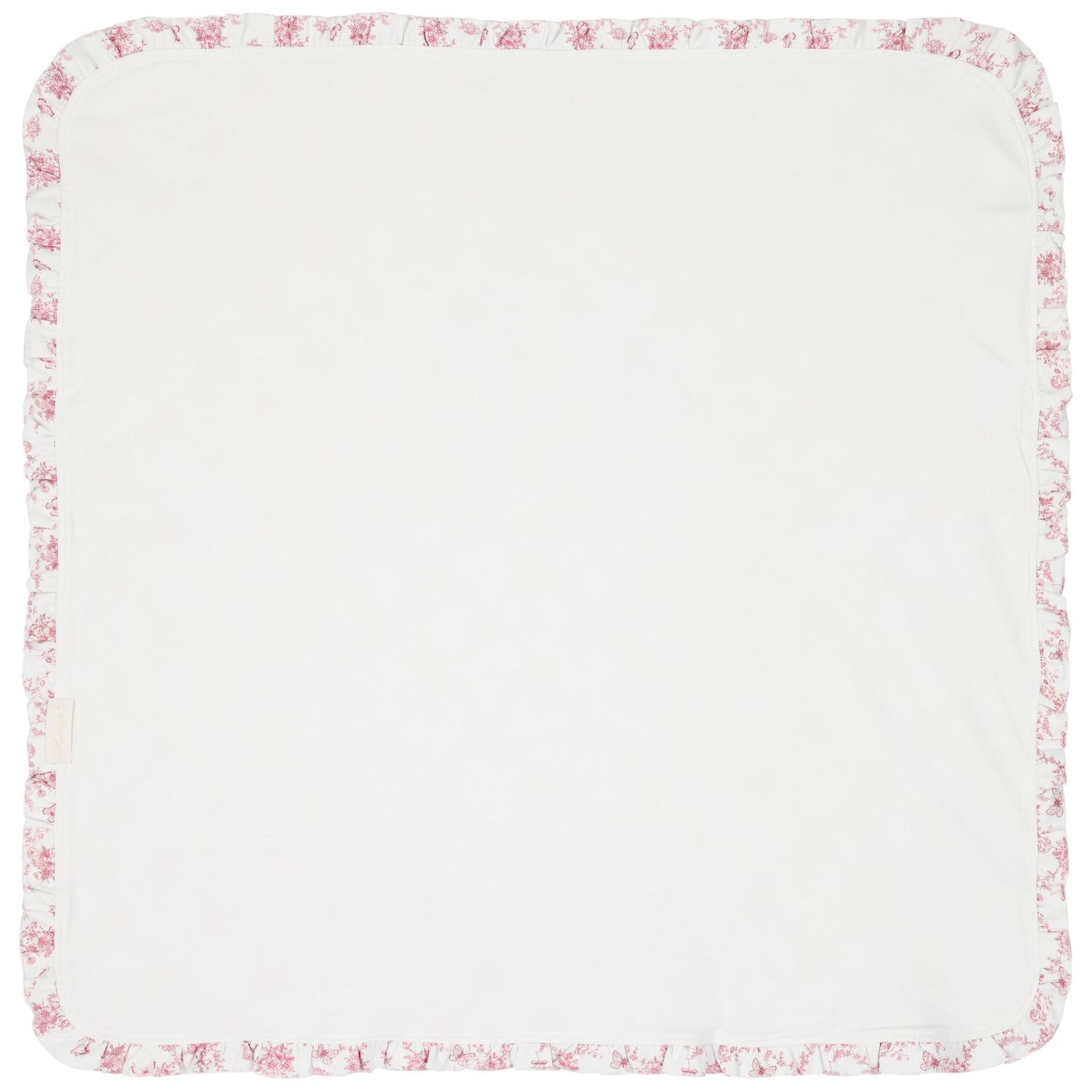 Baby Girls White & Pink Floral & Butterflies Blanket, 1, hi-res