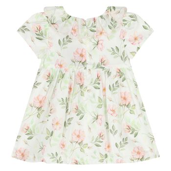 Younger Girls Ivory Floral Dress
