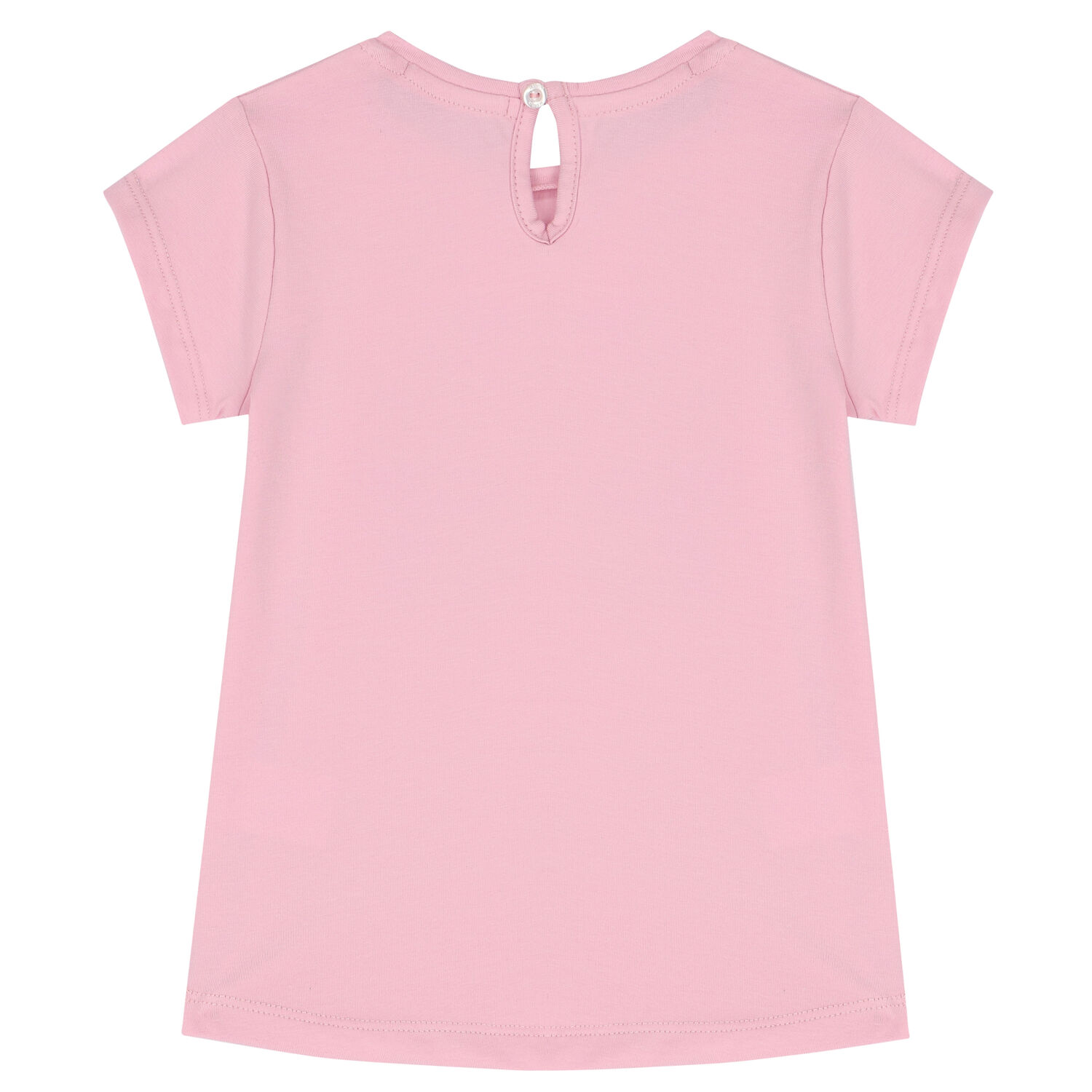 تيشيرت بالشعار باللون الوردي للبنات, 1, hi-res