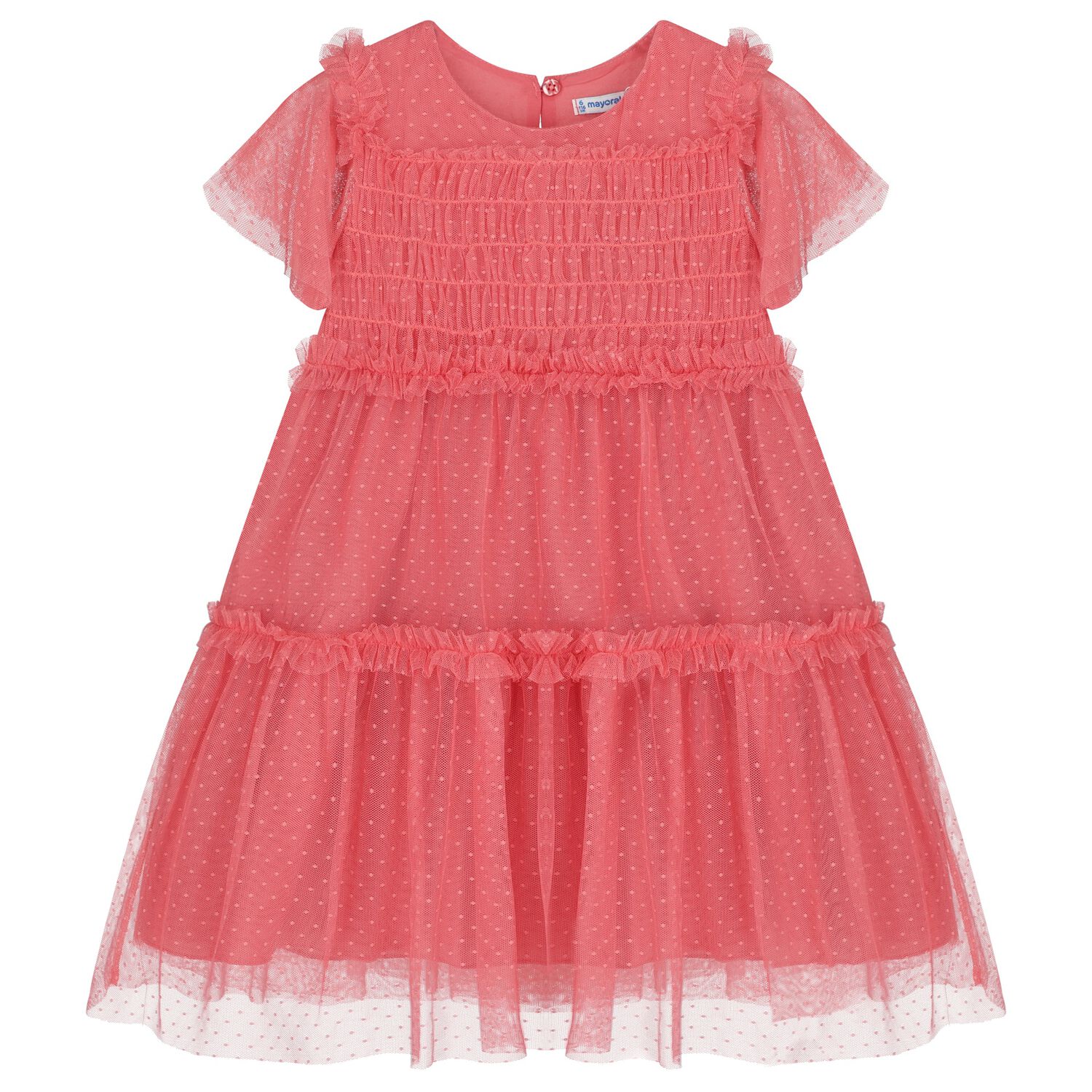 Girls Pink Tulle Dress, 3, hi-res