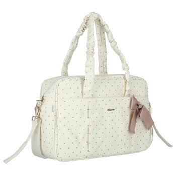 Ivory Faux Leather Baby Changing Bag