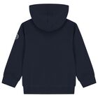 Boys Navy Blue Logo Hooded Top, 1, hi-res