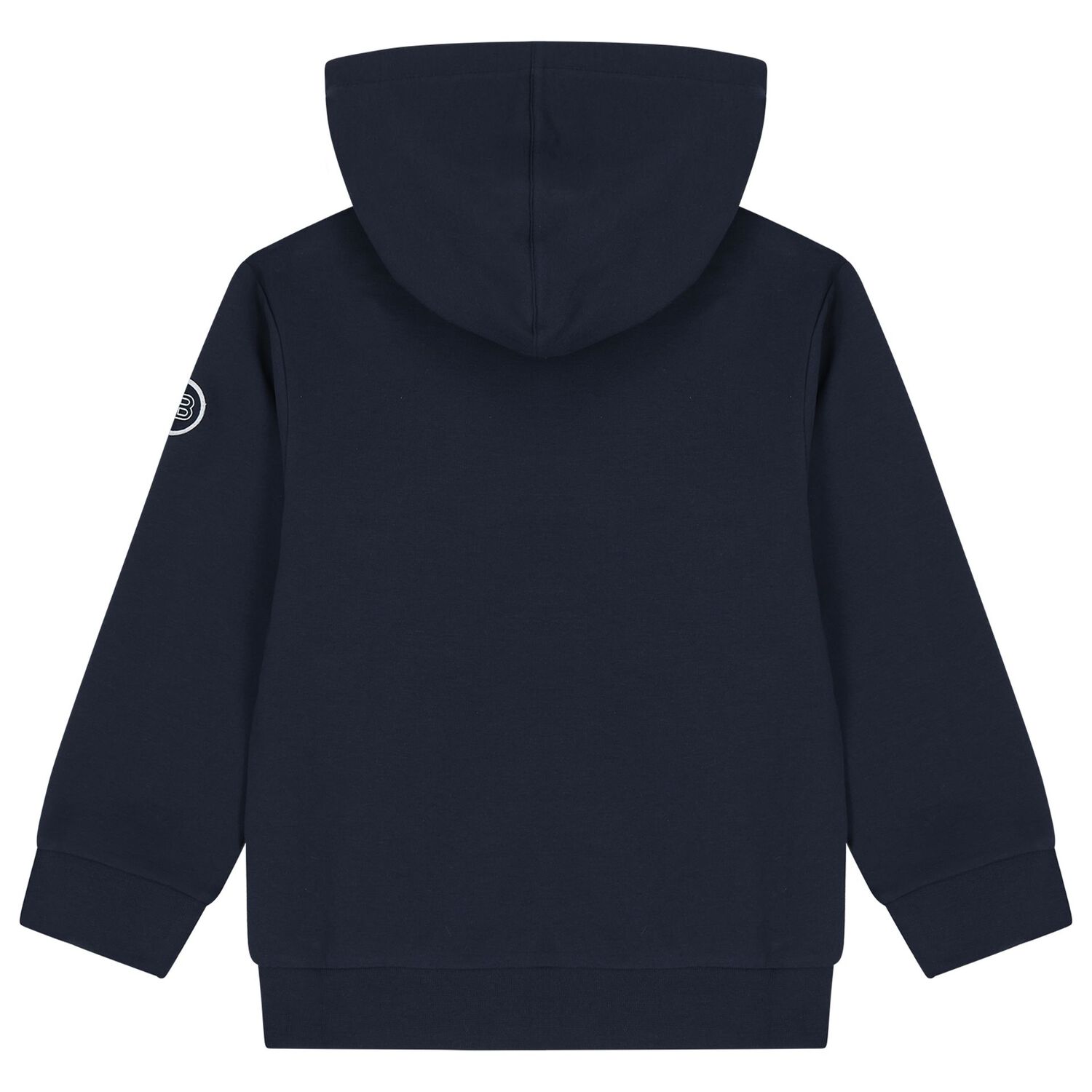Boys Navy Blue Logo Hooded Top, 1, hi-res