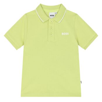 Younger Boys Green Logo Polo Shirt
