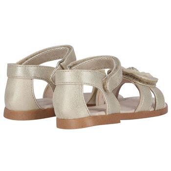 Girls Gold Flower Sandals