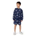 Boys Navy Blue Logo Shorts, 1, hi-res