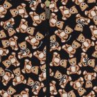 Girls Black Teddy Bear Hooded Zip Up Top, 1, hi-res