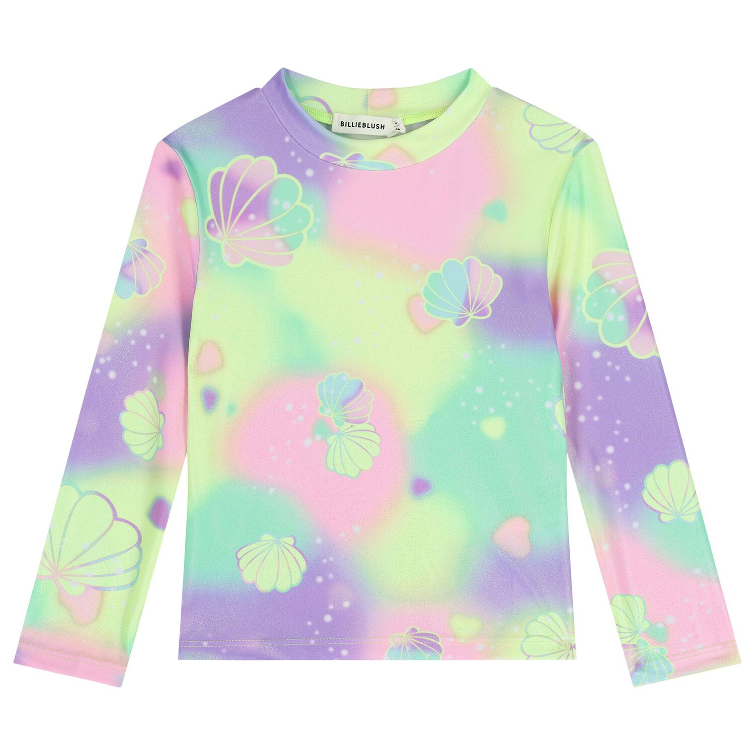 Girls Multi-Coloured Sea Shell Rash Vest, 1, hi-res