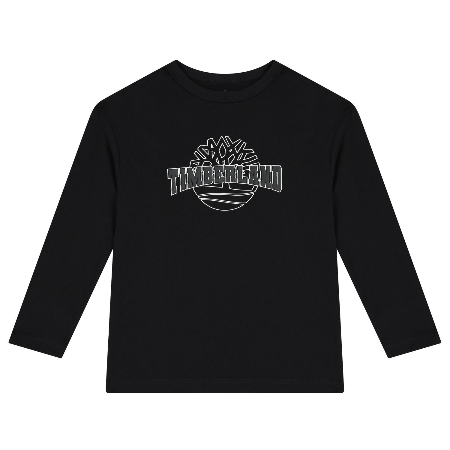 Boys Black Logo Long Sleeve Top, 1, hi-res
