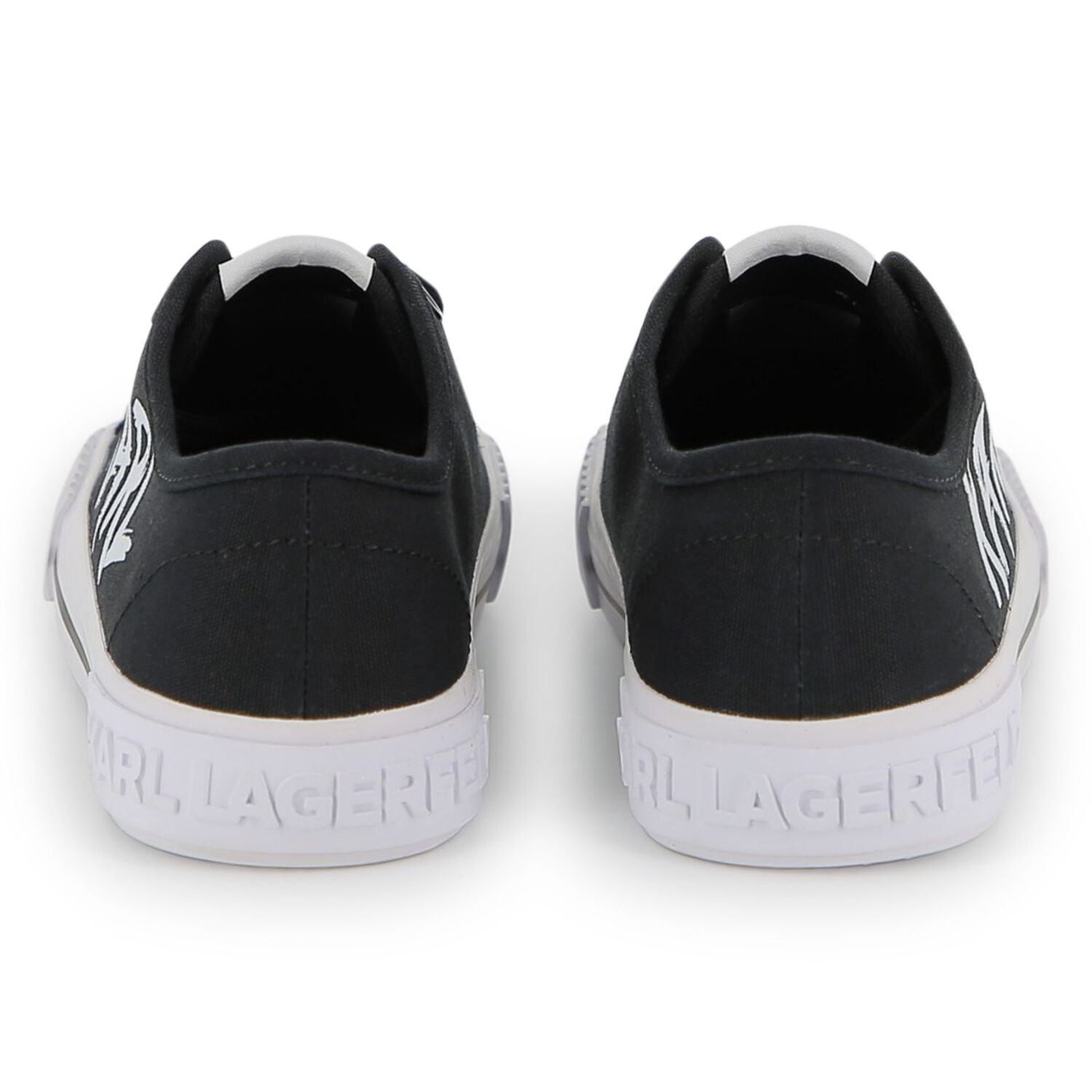 Boys Black & White Logo Trainers, 1, hi-res