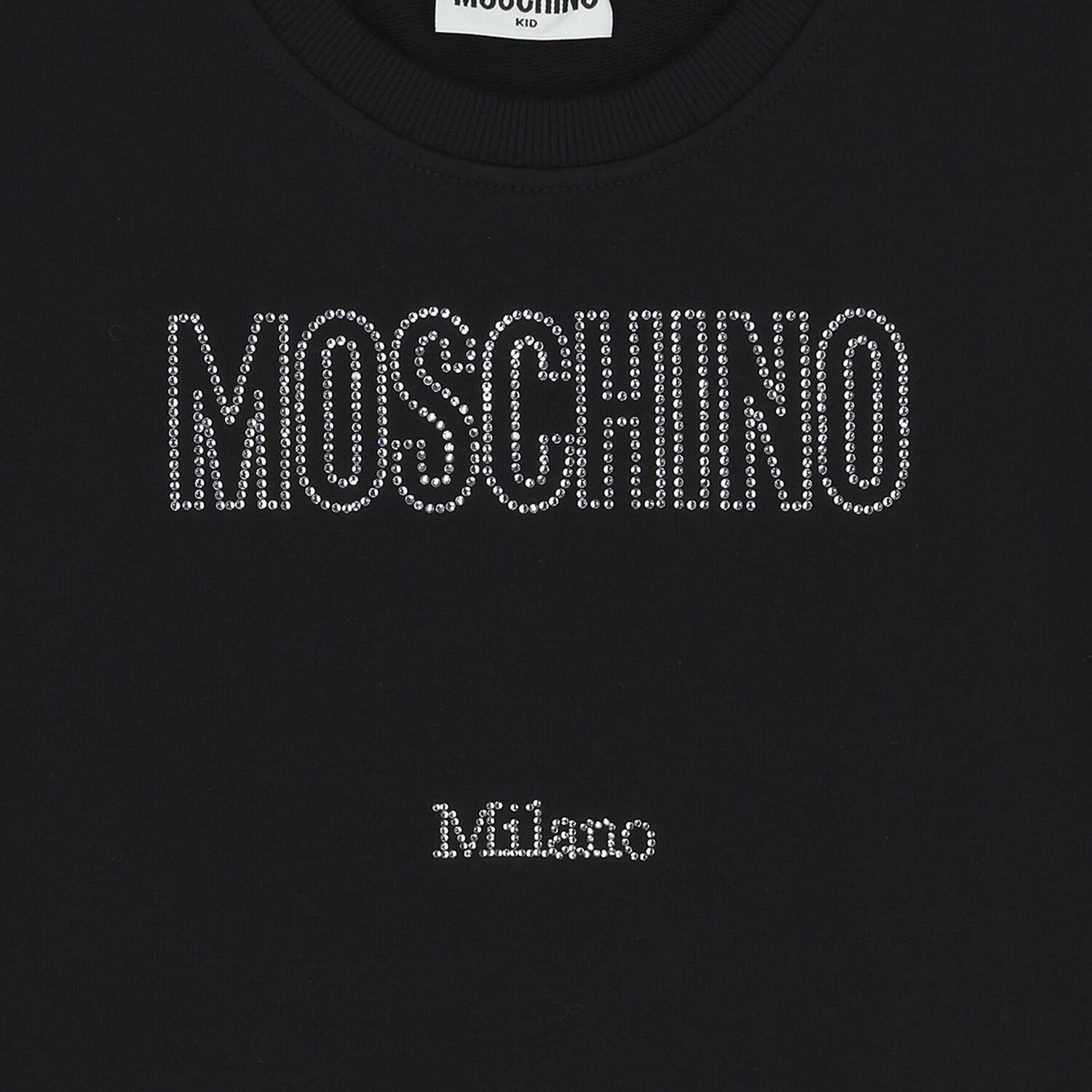 فستان للبنات بالشعار  باللون الاسود, 2, hi-res