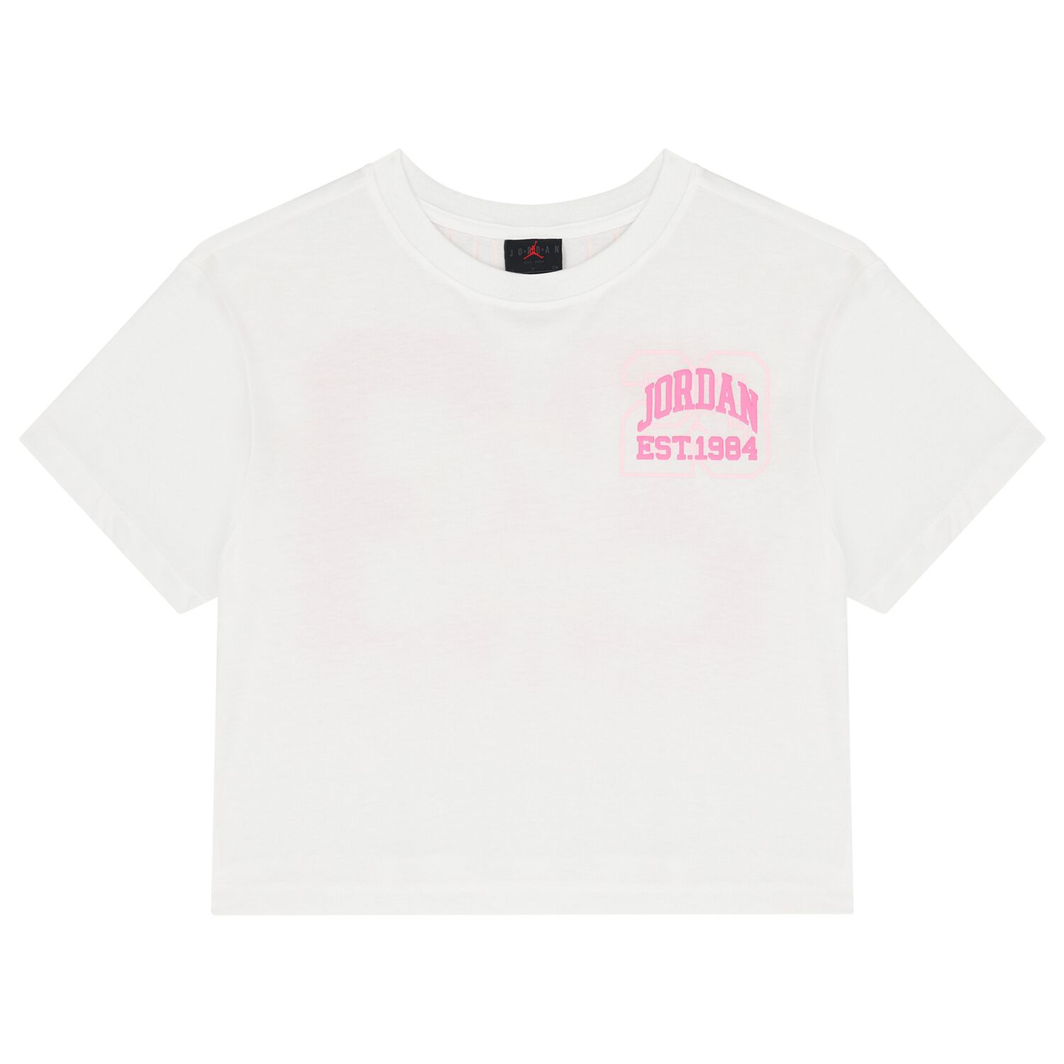 Girls White & Pink Jordan Logo T-Shirt, 1, hi-res