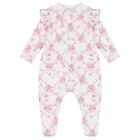 Baby Girls White & Pink Floral & Butterflies Babygrow Set, 1, hi-res