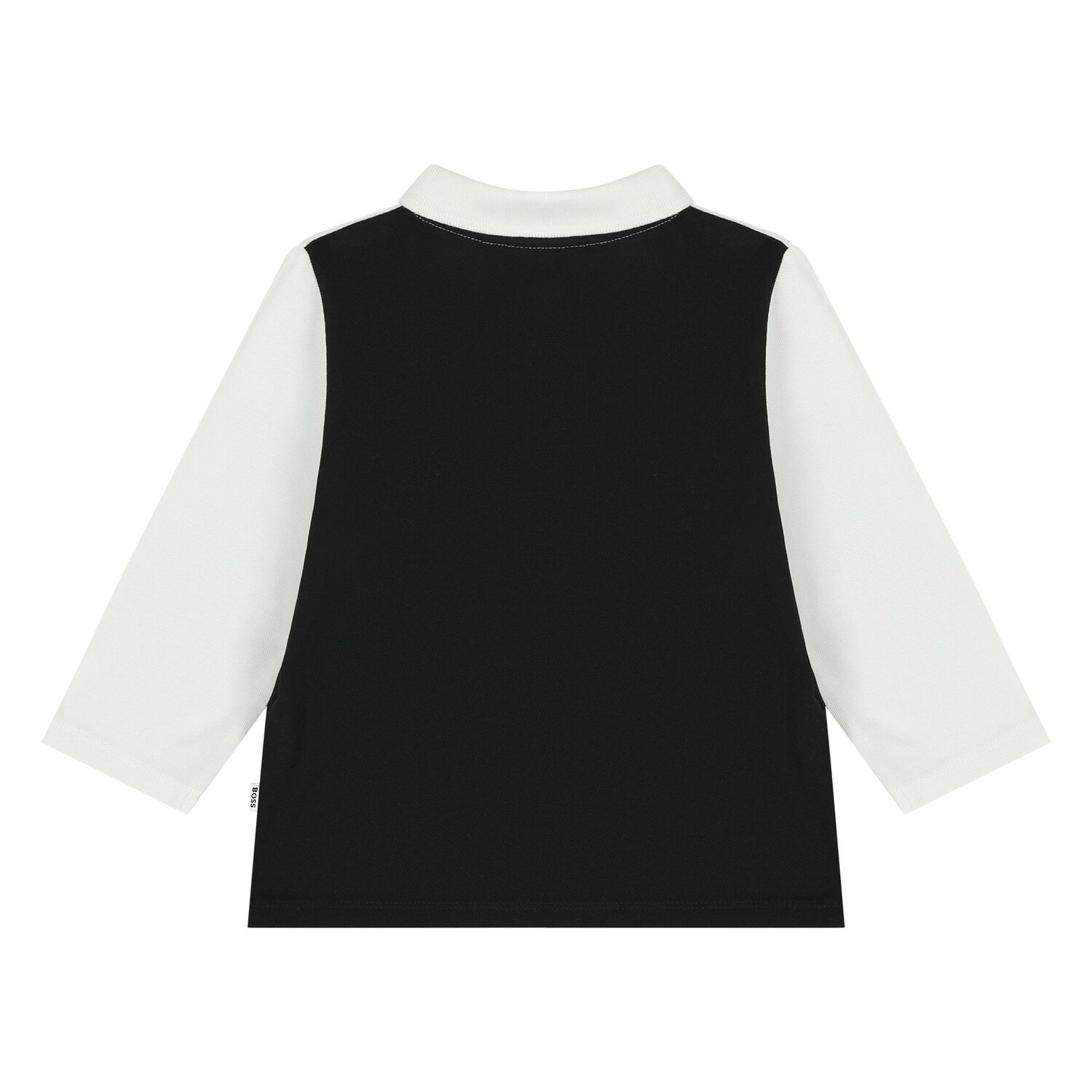 Younger Boys White & Black Logo Polo Shirt, 1, hi-res