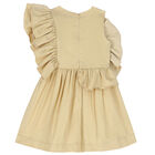 Girls Gold Ruffle Dress, 1, hi-res