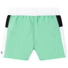 Younger Boys Green Logo Swim Shorts, 1, hi-res