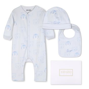 Baby Boys Blue Tiger Logo Romper Gift Set