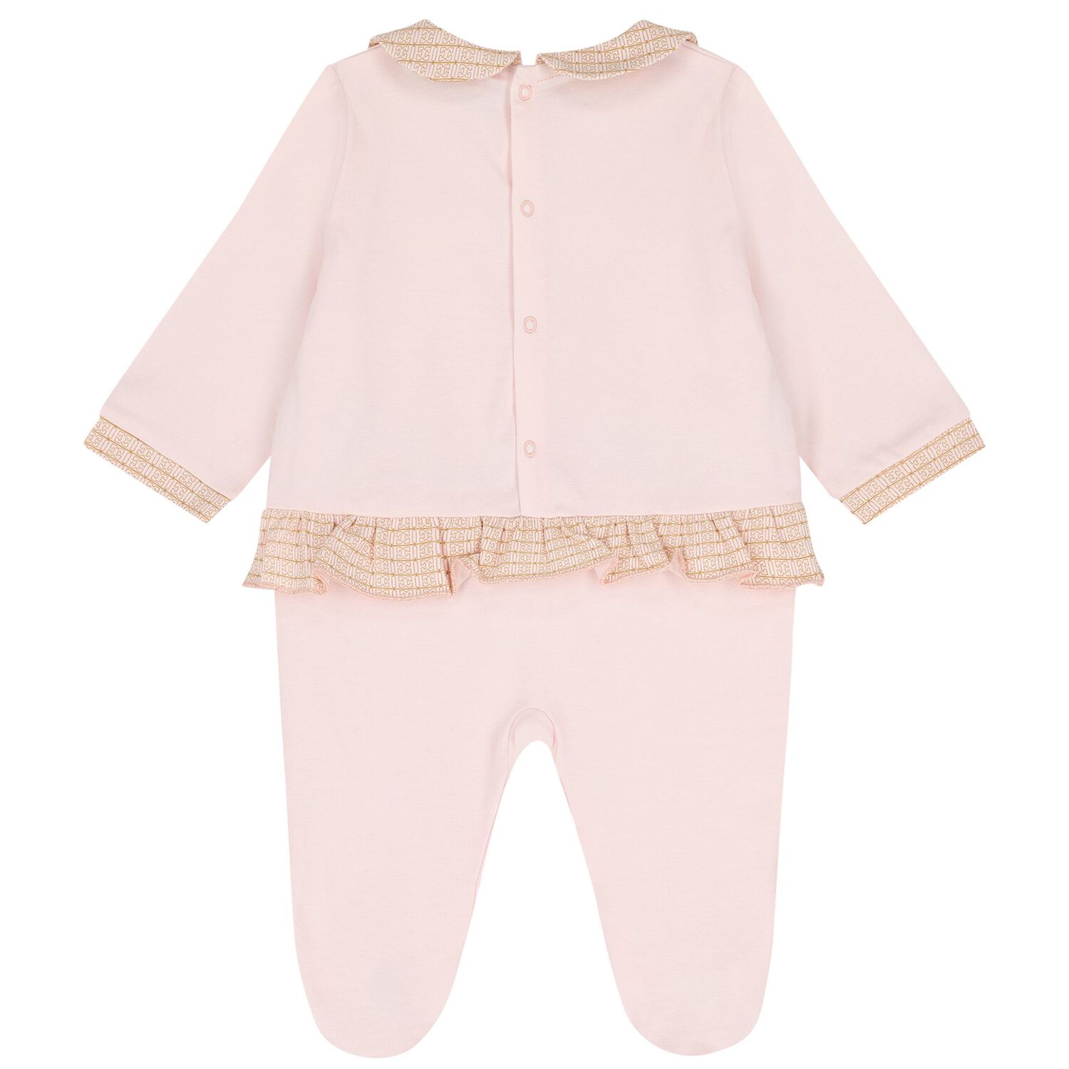 Baby Girls Pink & Gold Babygrow, 1, hi-res