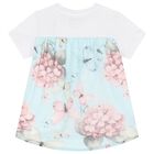 تي شيرت بنات بالشعار باللون الأبيض , 1, hi-res