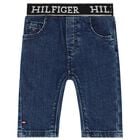 بنطلون جينز أولاد بالشعار باللون الأزرق, 1, hi-res