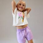 طقم قميص وعصابة رأس للبنات باللون العاجي, 1, hi-res