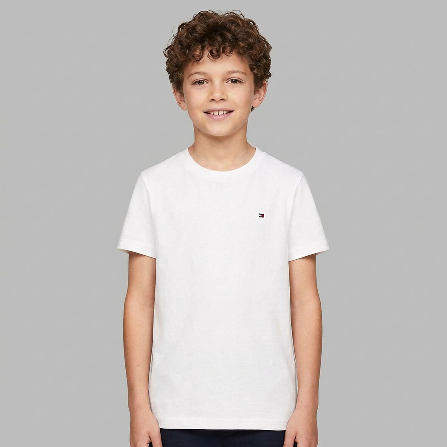 Boys White Logo T-Shirt, 1, hi-res