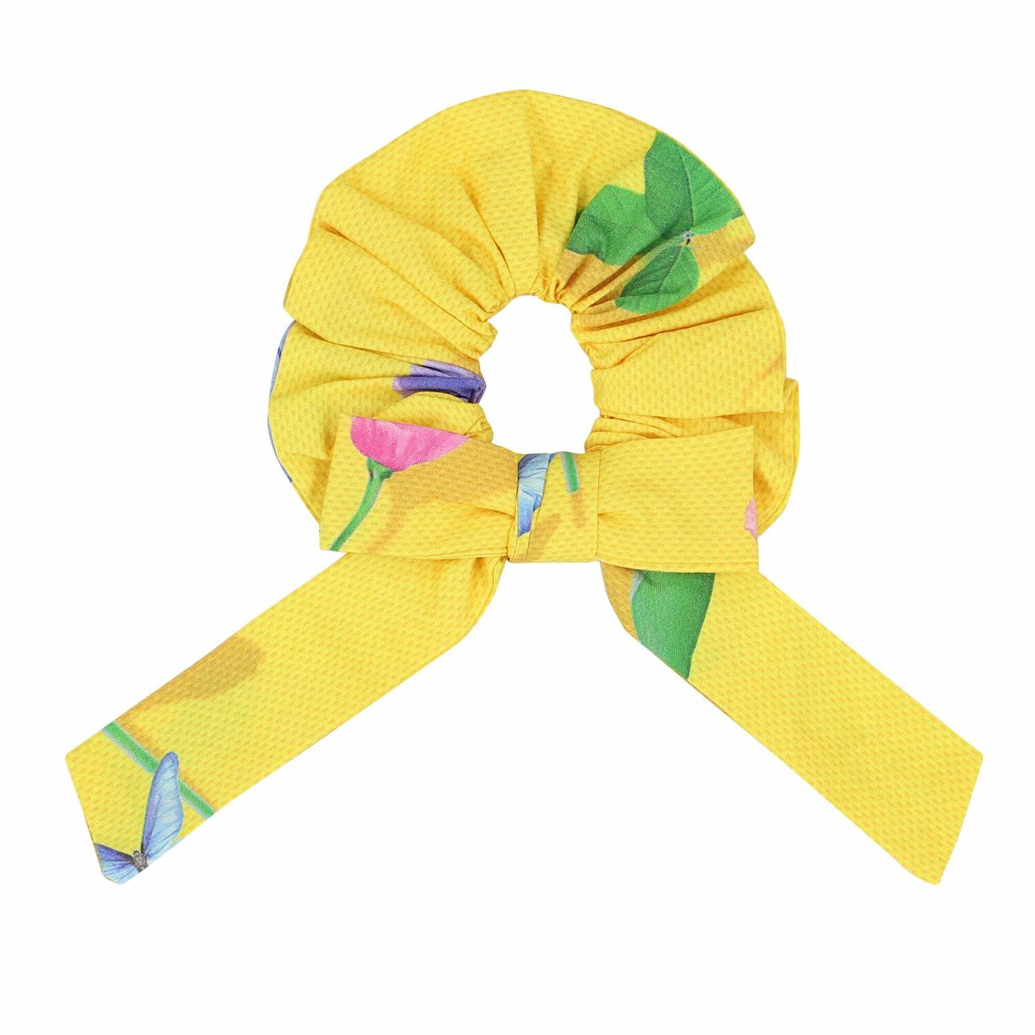 Girls Yellow Floral Scrunchie, 1, hi-res image number null