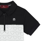Boys Black Logo Polo Shirt, 1, hi-res
