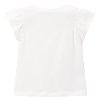 Girls Ivory Flower T-Shirt