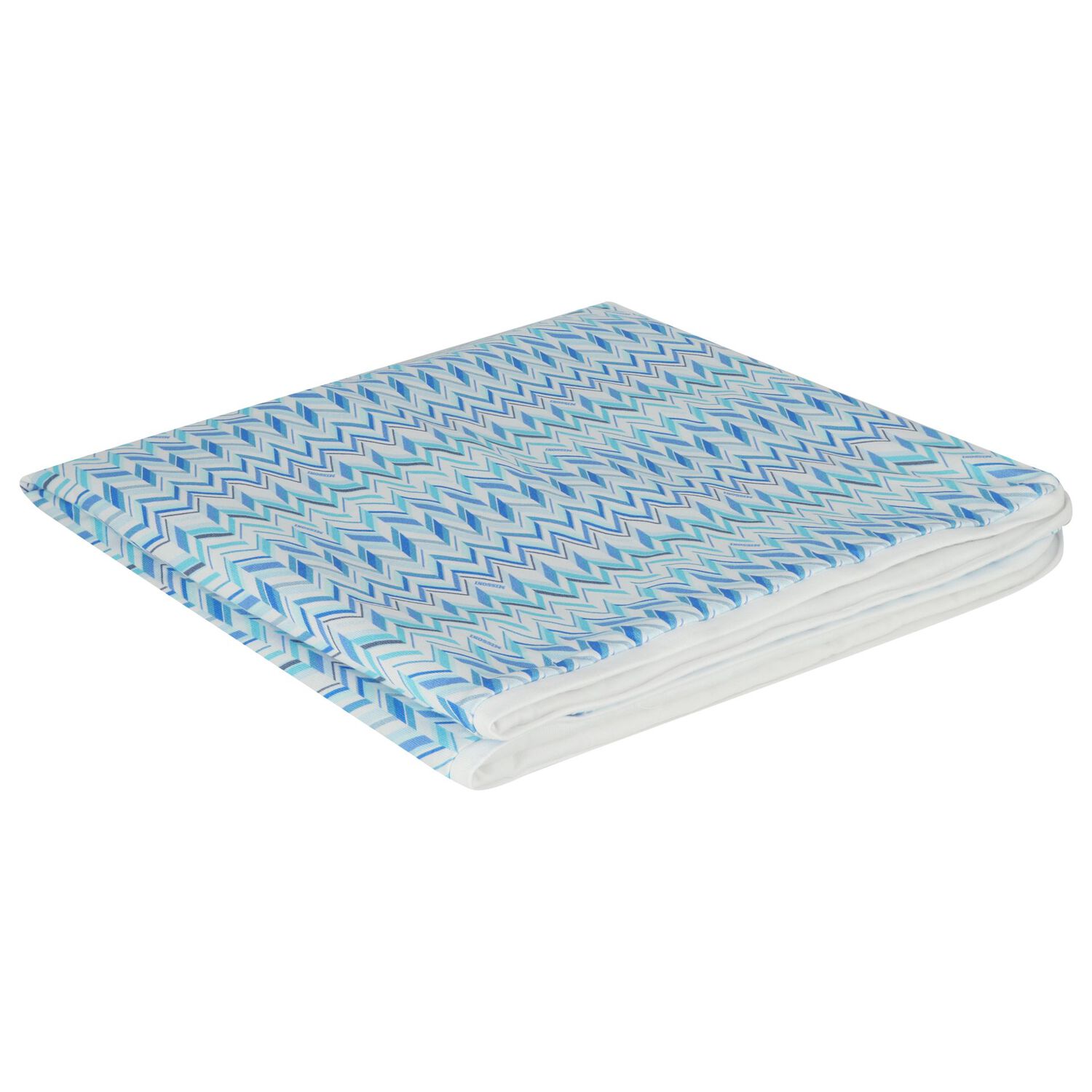 Baby Boys Blue Zigzag Blanket, 1, hi-res