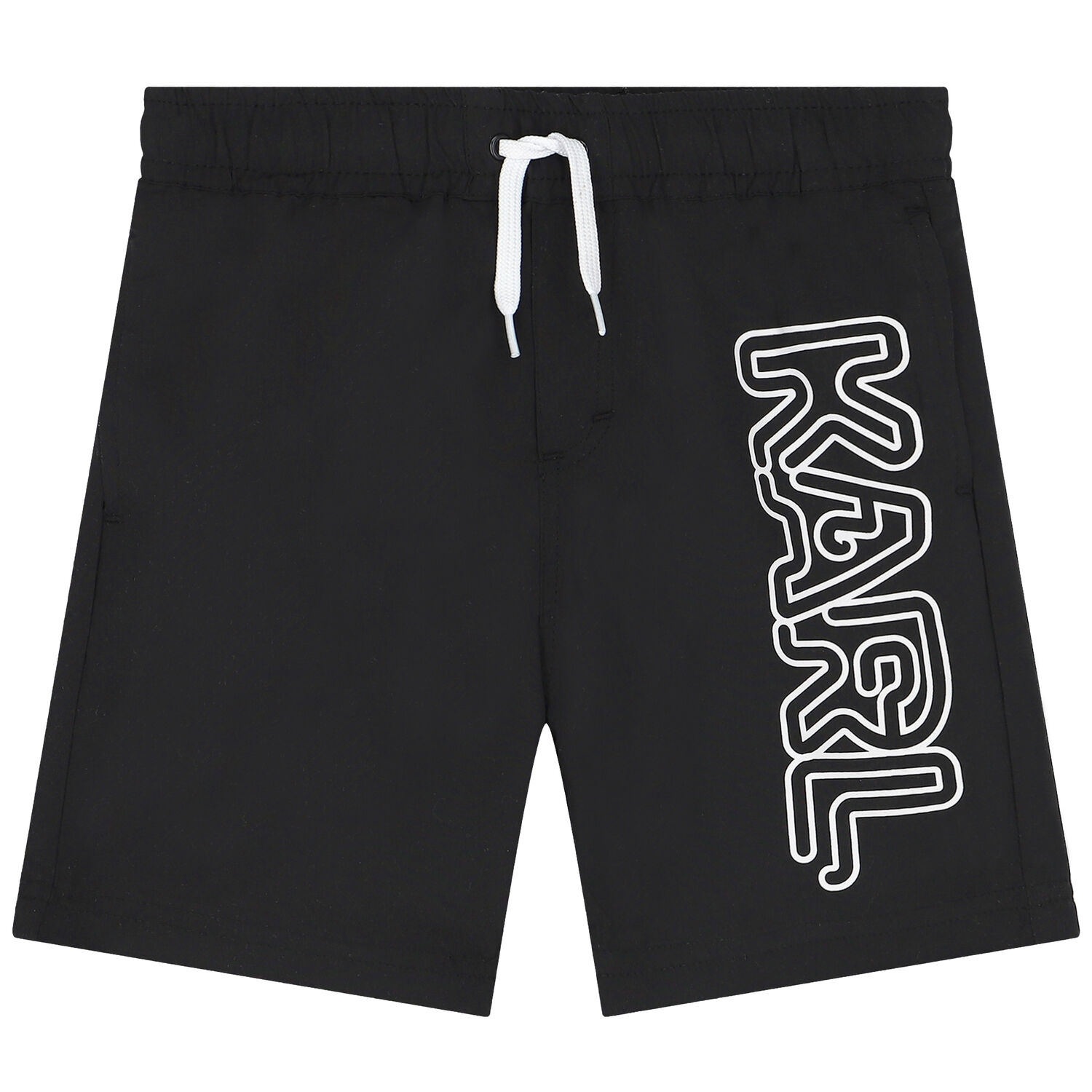Boys Black Logo Swim Shorts, 2, hi-res