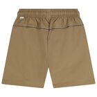 Boys Beige Logo Swim Shorts, 1, hi-res