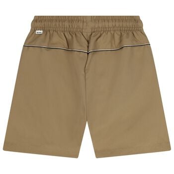 Boys Beige Logo Swim Shorts