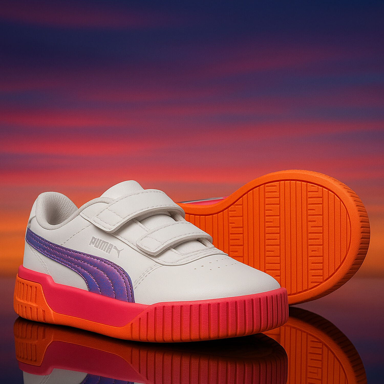 Younger Girls White Carina Trolls Trainers, 1, hi-res image number null