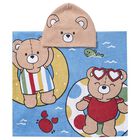 Blue & Beige Teddy Bear Hooded Towel, 1, hi-res