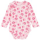 Baby Girls Pink Cotton Bodysuit & Pants Gift Set, 2, hi-res