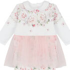 Baby Girls White & Pink Floral Babygrow, 1, hi-res