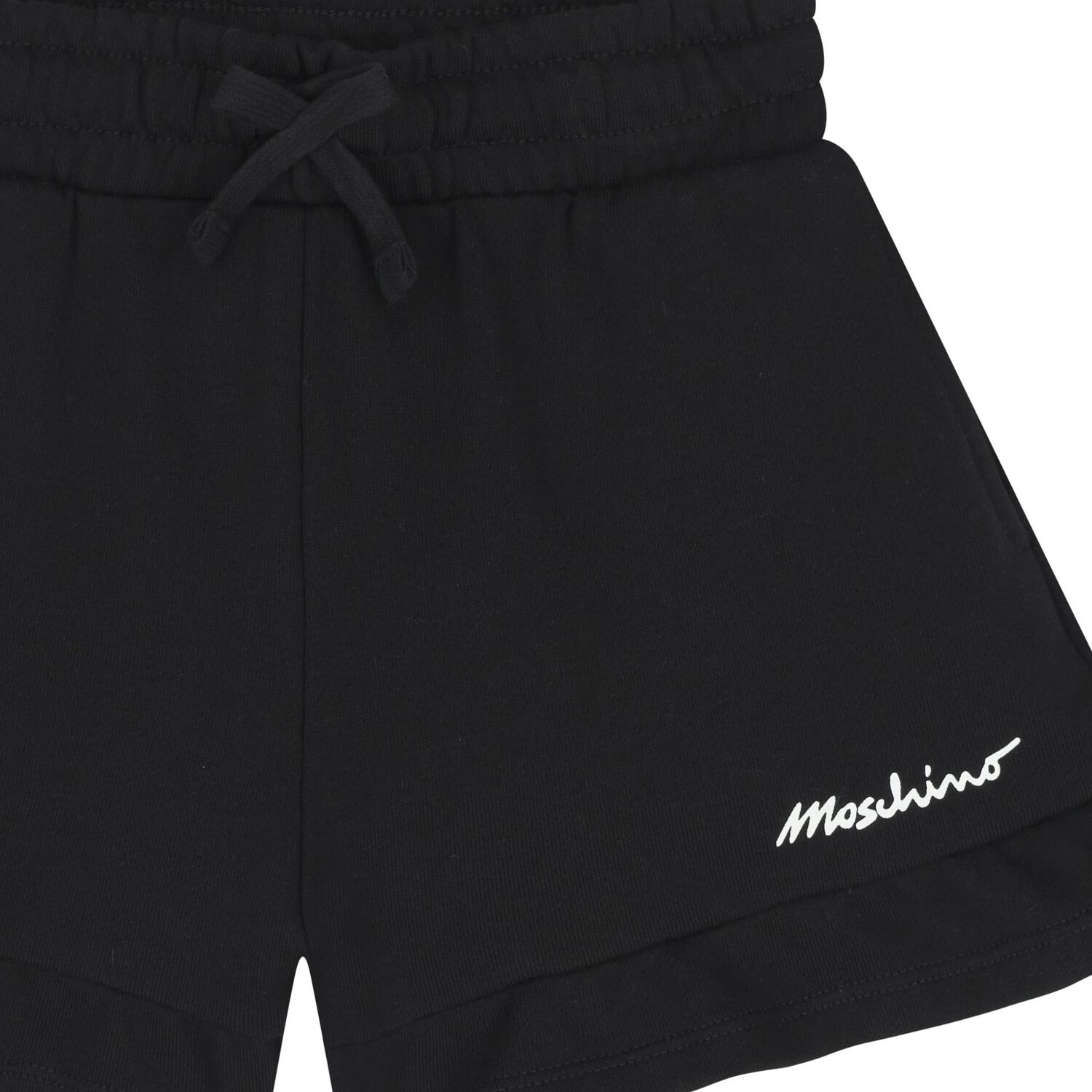 Girls Black Teddy Bear Logo Shorts Set, 1, hi-res
